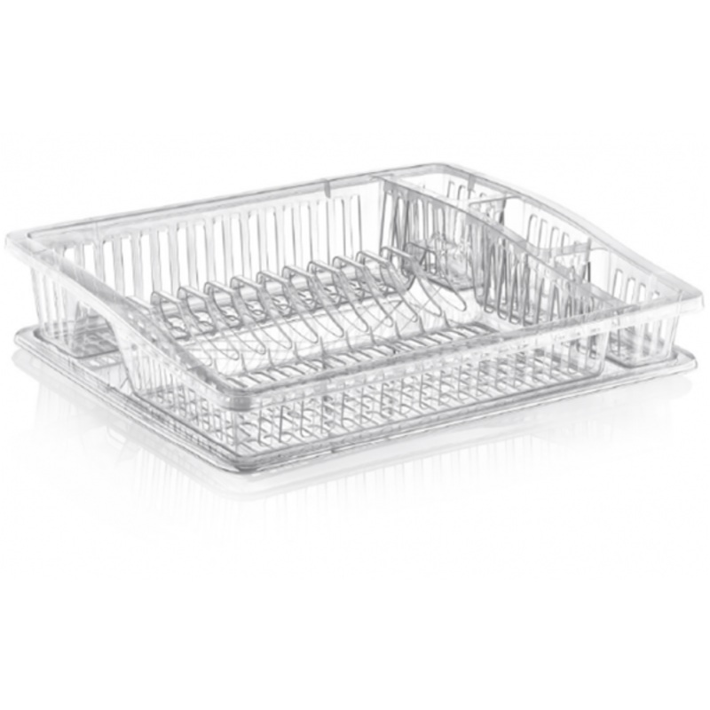 Transparent Step Dish Drainer Rack with Tray D07106 (Parcel Rate)