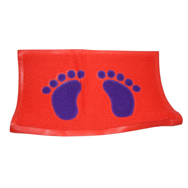 Waterproof Mat Suitable For Bathroom Kitchen Red And Purple 56cm x 39cm 0475 (Parcel Rate)