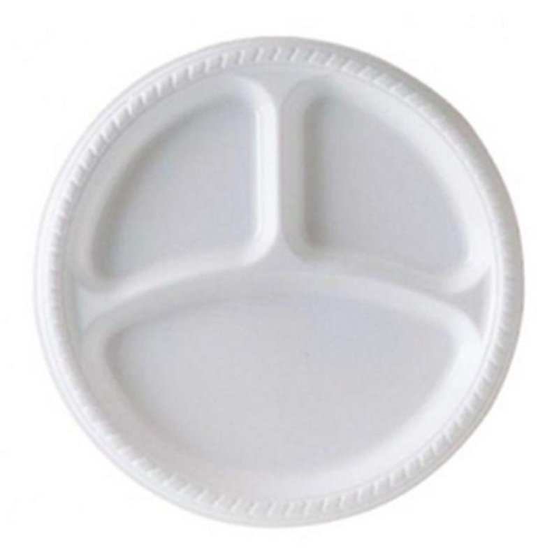 10” Disposable White Plastic Divider Plate Pack of 8 THL2443 (Parcel Rate)