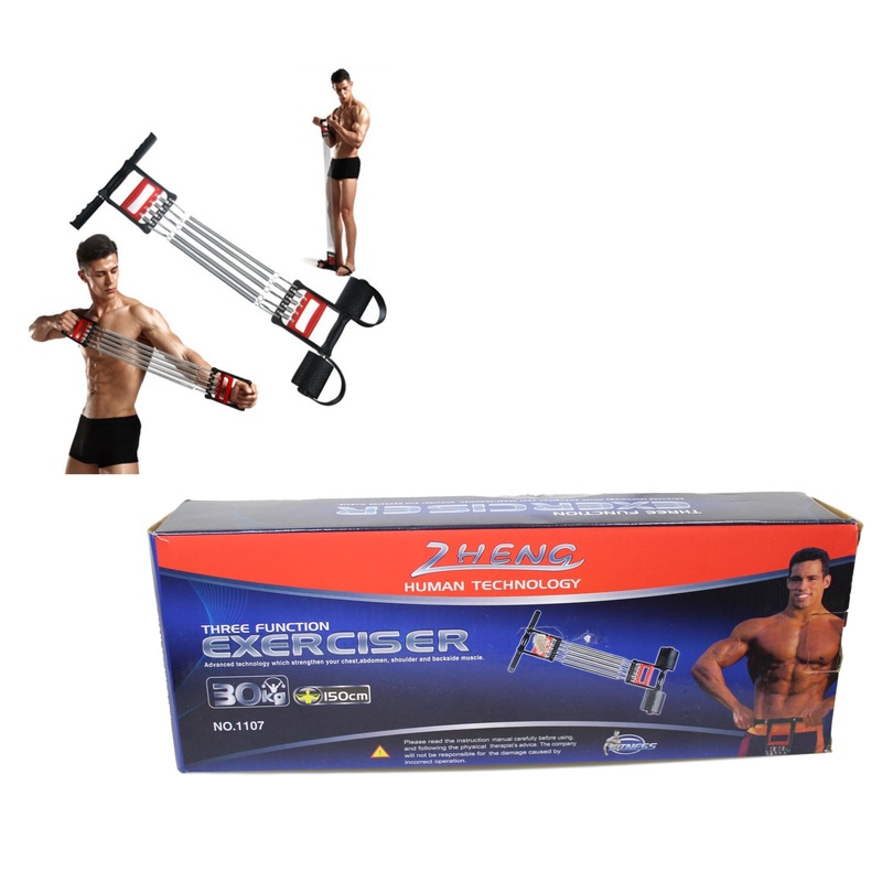 5 Spring Chest Expander 3 In 1 Pull Stretcher Gym Muscle Training Exerciser 30kg 5582 A W25  (Parcel Rate)