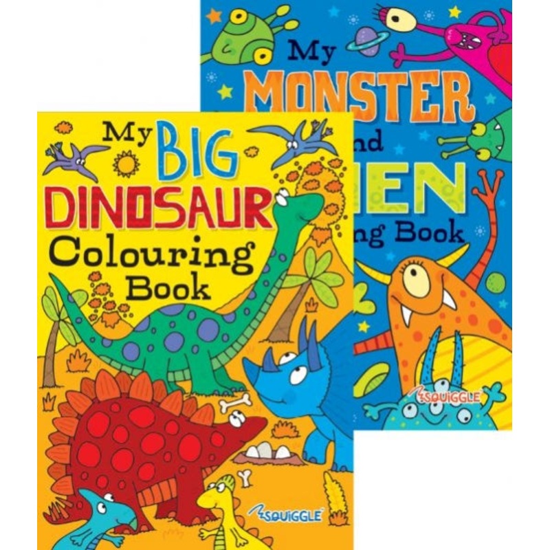 Children’s Fun Colouring Book Monsters / Dinosaur Assorted Designs P2806 (Large Letter Rate)