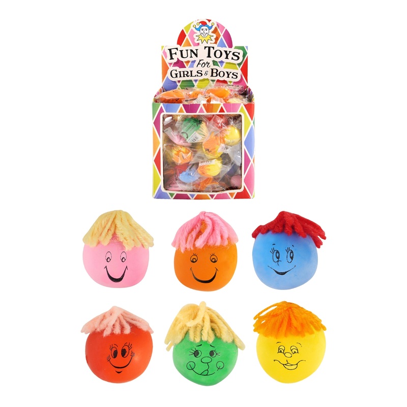 Children’s Toy Stress Relief Moody Squeeze Face 3-4cm  Assorted Colours T35304 (Parcel Rate)