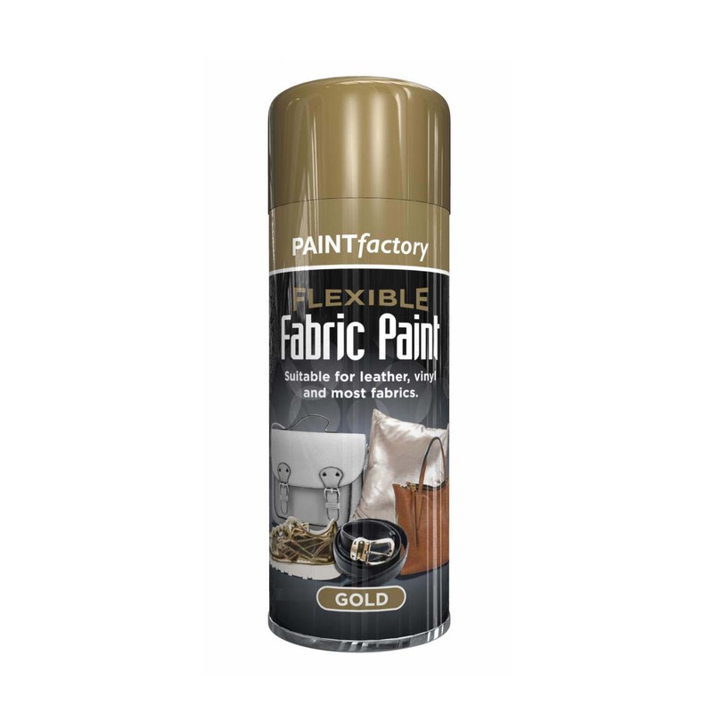 Paint Factory Flexible Fabric Spray Paint Gold Suitable For Leather Vinyl And Most Fabrics 200ml 1067 (Parcel Rate)