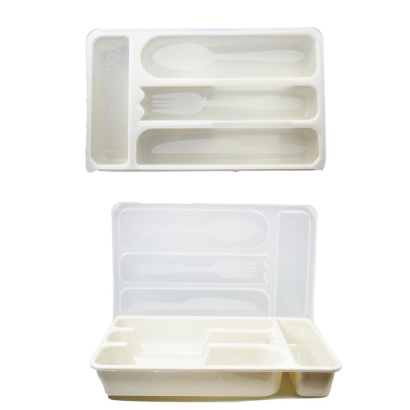 Plastic Cutlery Drawer Storage Organiser with Lid 30 x 18 cm Assorted Colours 5198 (Parcel Rate)