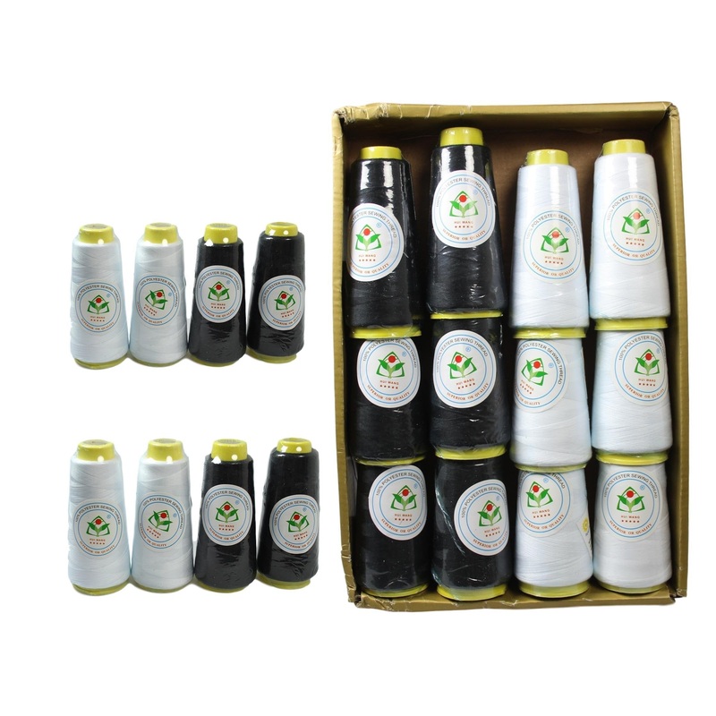 Polyester Sewing Thread Black / White 5243 (Parcel Rate)