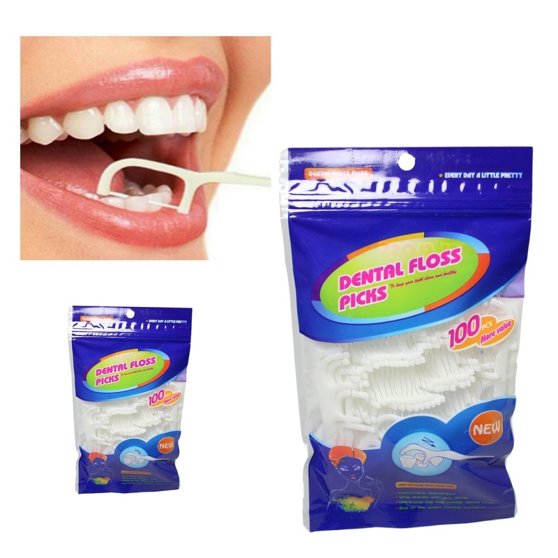 Smart Flexible Dental Floss Picks Care And Cleaner Teeth Ultra Fine Strip 100 Packs 5240 (Parcel Rate)