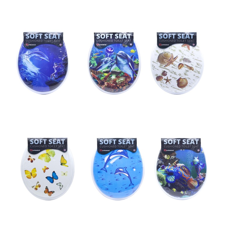 Soft Toilet Seat 36 x 43 cm Assorted Designs 1175 (Parcel Rate)