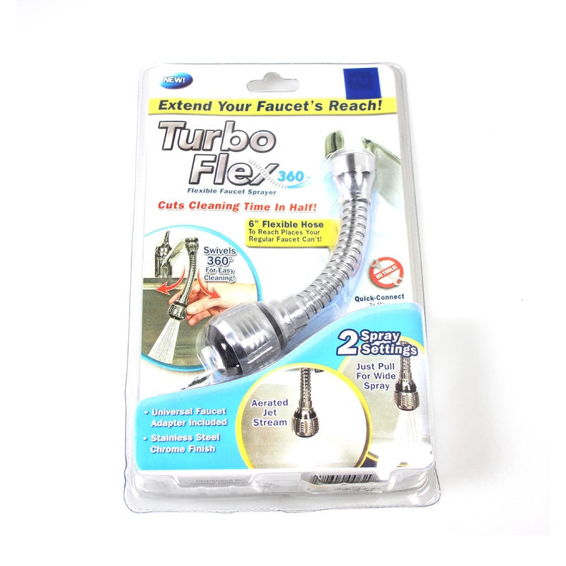 Turbo 360 Flex Sink Faucet Sprayer Flexible Kitchen Double Swivel 6” Hose 5274 (Parcel Rate)