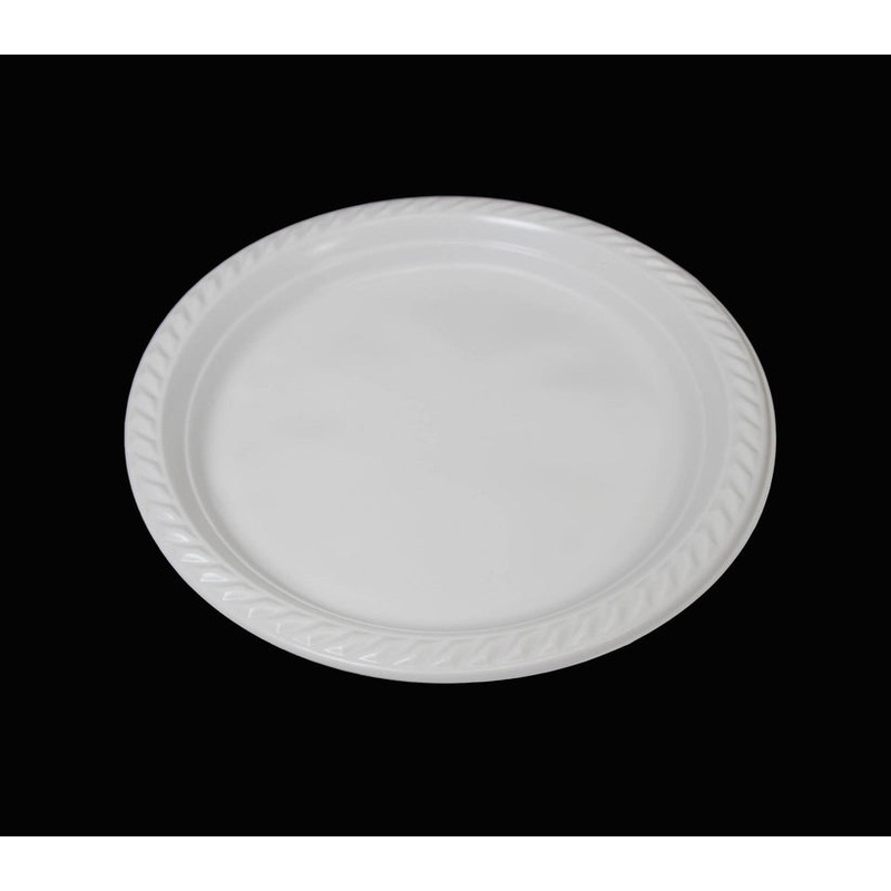 9″ Reusable White Plastic Plate Pack of 12 THL2460 (Parcel Rate)