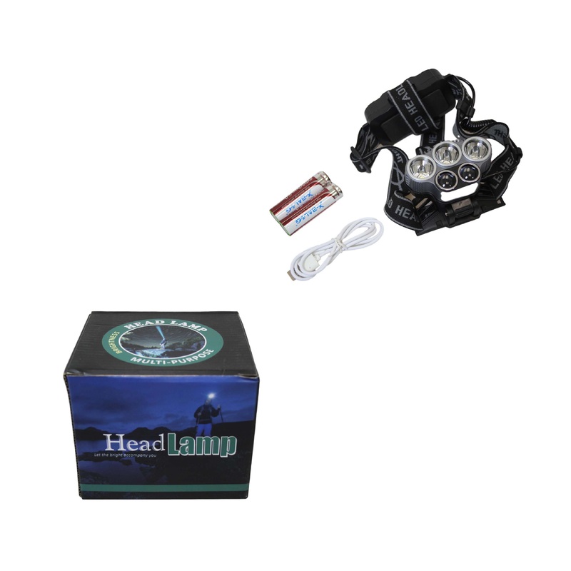 Camping Headlamp Torch Charger And Battery Powered Headlamp 6463 (Parcel Rate)