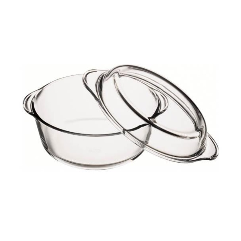 PB Borcam Round Glass Casserole Dish with Lid 2.1 Litre 59003 (Parcel Plus Rate)