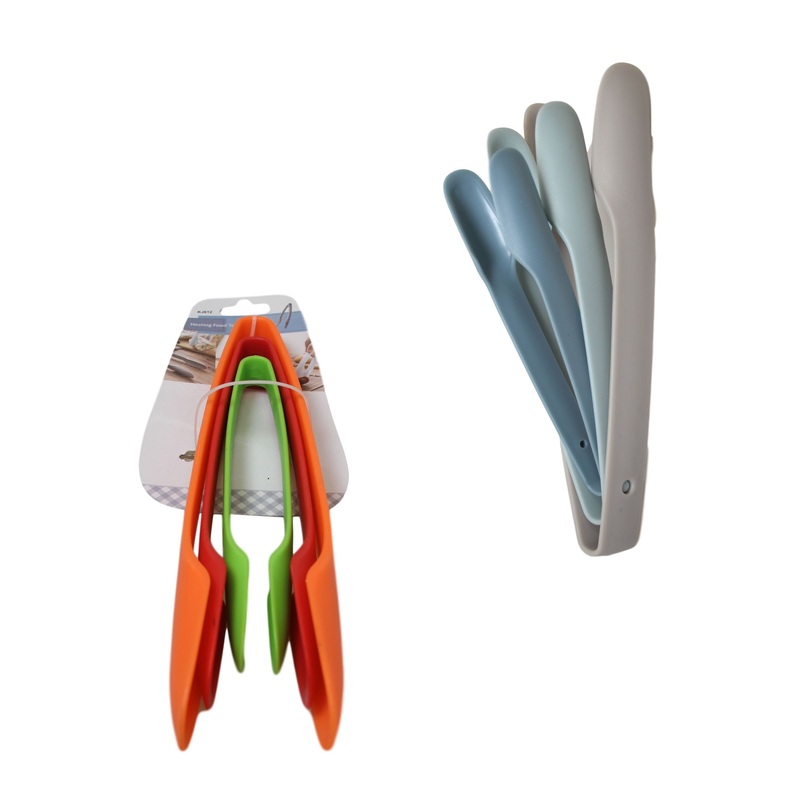 Plastic Kitchen BBQ Salad Food Serving Tongs Pack of 3 Assorted Colours 6415 A  (Parcel Rate)