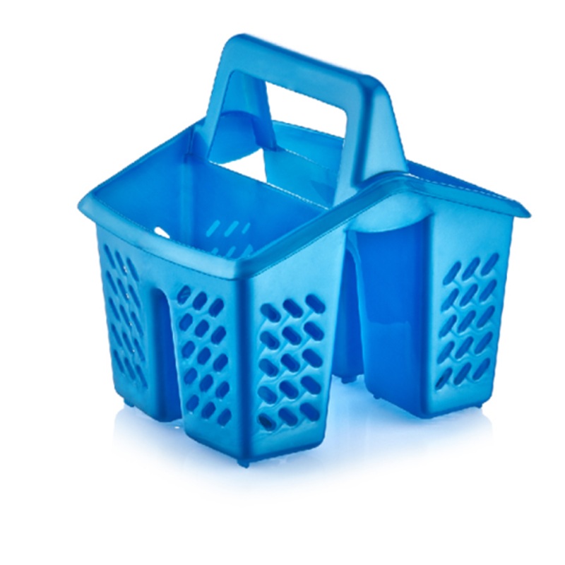 Plastic Sink Cutlery Holder 4 Sections 10 x 16 cm Assorted Colours D14007 (Parcel Rate)