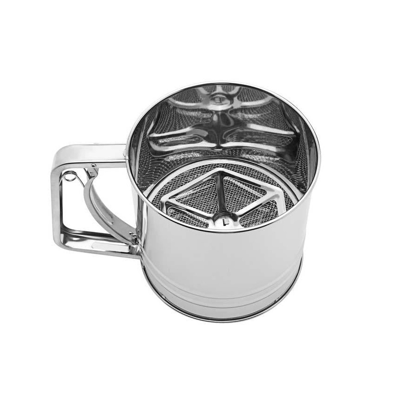 Stainless Steel Fine Flour Icing Sugar Sifter Easy Squeeze Trigger Handle Kitchen 12.5cm x 12cm 0114(Parcel Rate)