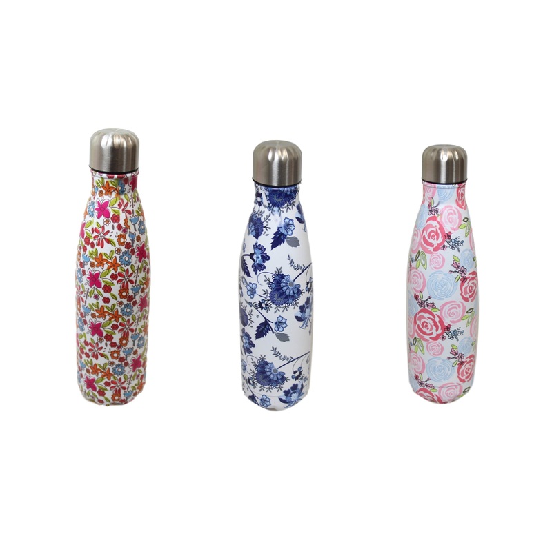 Steel Thermos Drinking Flask Bottle 500ml Assorted Designs 6527 (Parcel Rate)
