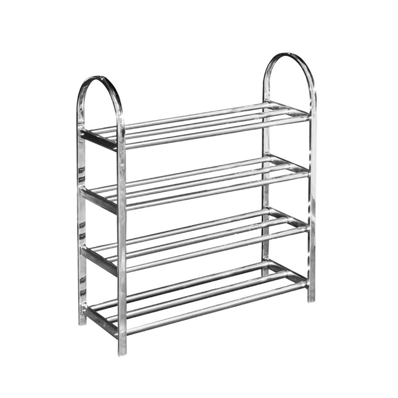 4 Tier Stainless Steel Shoe Storage Display Rack 70 x 60 x 23 cm 6213 A (Parcel Rate)