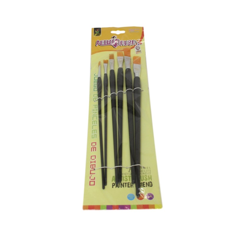 Artist Brush Set Paintings Soft Bristle 6 Pack Art and Craft Brushes 6065 (Large Letter Rate)