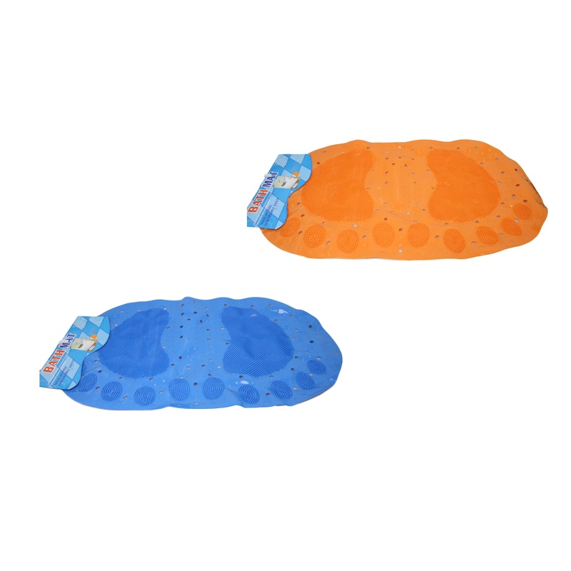 Oval Anti-Slip Bathroom Shower Bath Mat with Feet Design 66 x 35 cm Assorted Colours 5741 (Parcel Rate)