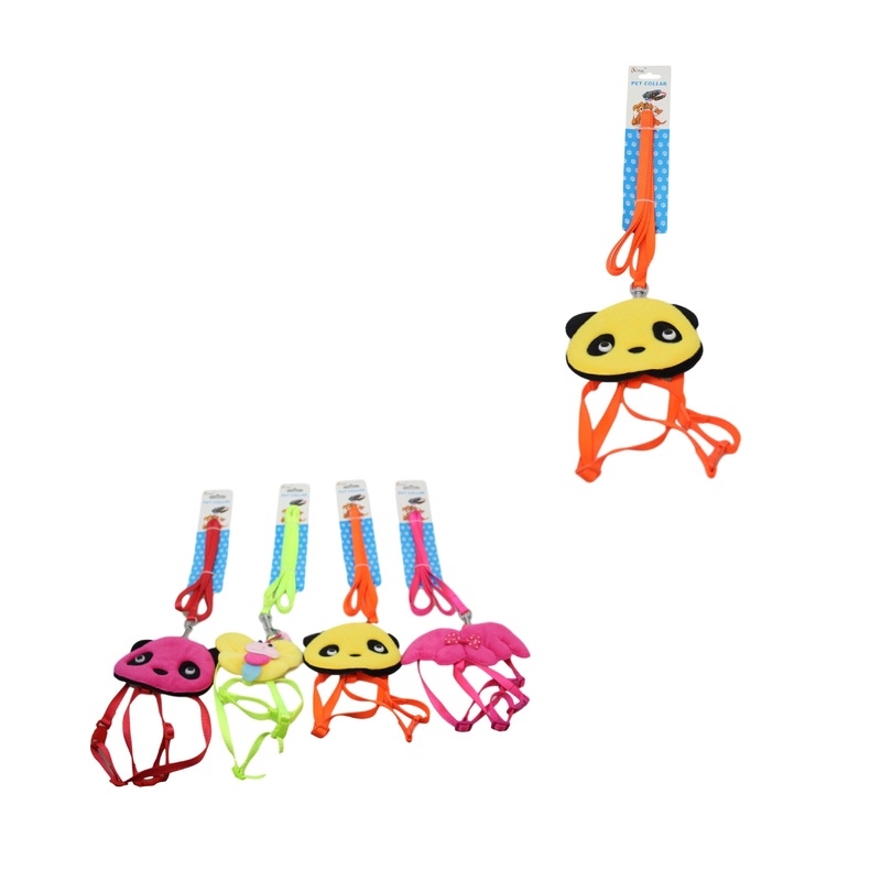 Pet Dog Leash with Harness Cartoon Design One Size Small Assorted Designs 6035 (Large Letter Rate)
