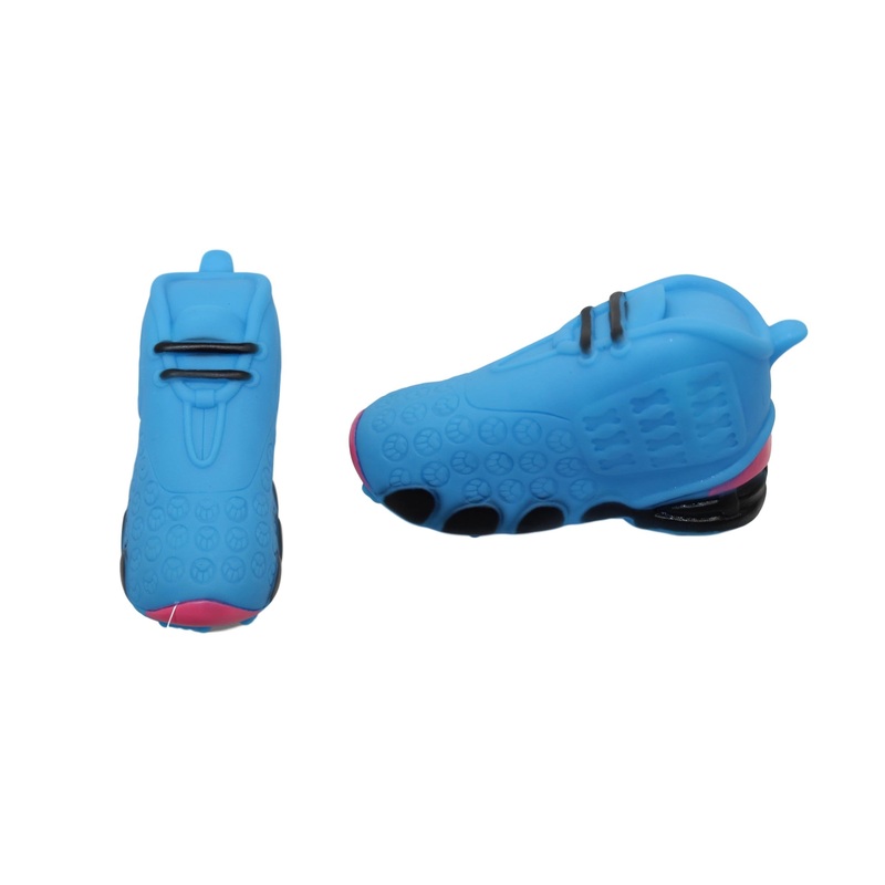 Pet Dog Toy Squeaky Football Shoe with Paw Prints 13 cm Assorted Colours 6044 (Parcel Rate)