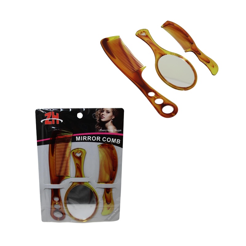Plastic Hairdresser Barber Combs with Mirror Set of 3 5942 (Large Letter Rate)