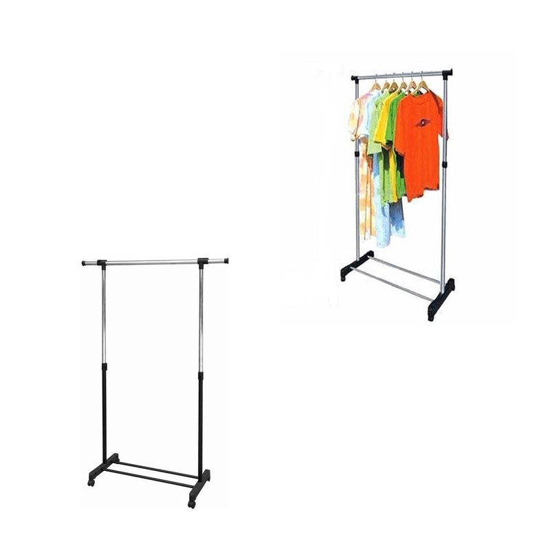 Single Garment Holder Stainless Steel Clothes Pole Rack Adjustable 25kg 6215A  (Parcel Rate)