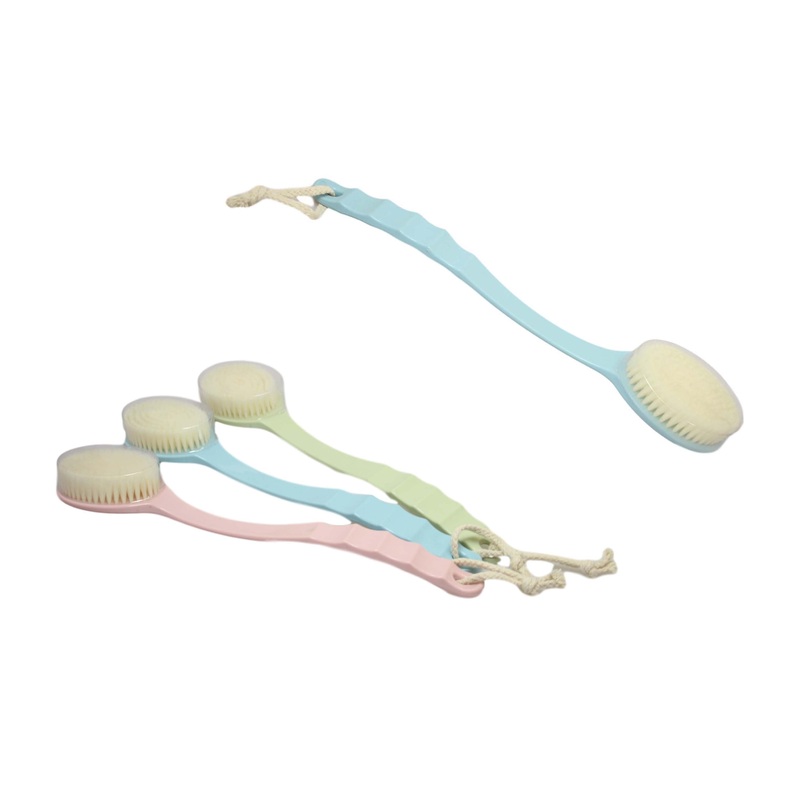 Soft Bristle Exfoliating Back Scrubbing Bath Brush with Long Handle 35 cm Assorted Colours 6356 (Parcel Rate)