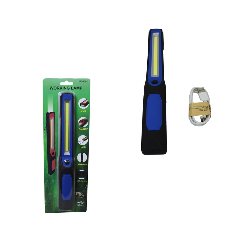 USB Charging Cob Flashlight With Hook Magnetic Camping Flashlight 30cm 5839 (Parcel Rate)