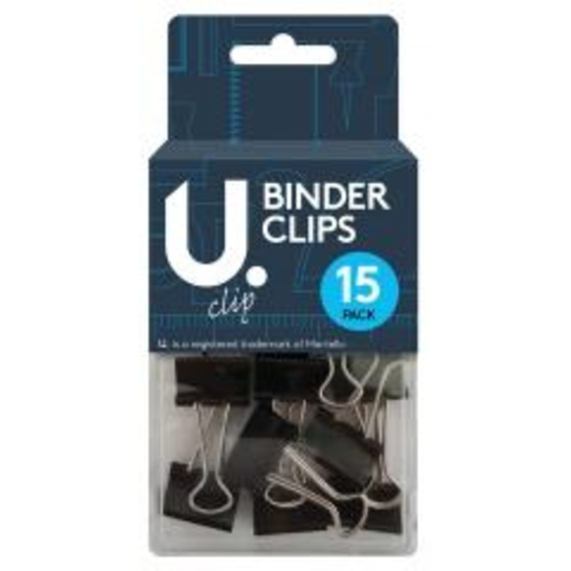 Binder Clips Black 19 mm Pack of 15 P2352 (Large Letter Rate)