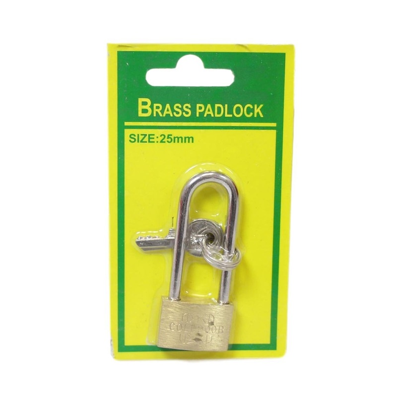 Brass Long Padlock Diy Home Suitcase Gold Door Padlock With 2 Keys 25mm 5186 (Large Letter Rate)