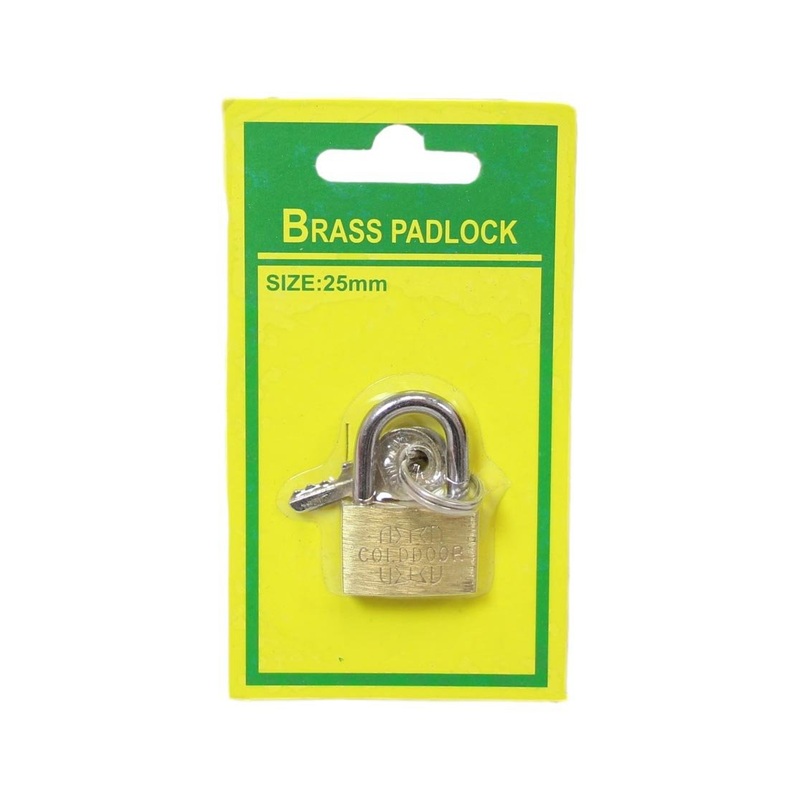 Brass Padlock DIY Home Suitcase with 2 Keys 25mm 5184 (Large Letter Rate)