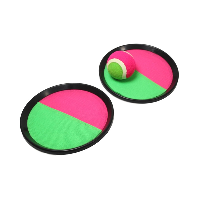 Outdoor Indoor Frisbee Playing Set With Ball Pink Green 18.5cm 5731 (Parcel Rate)