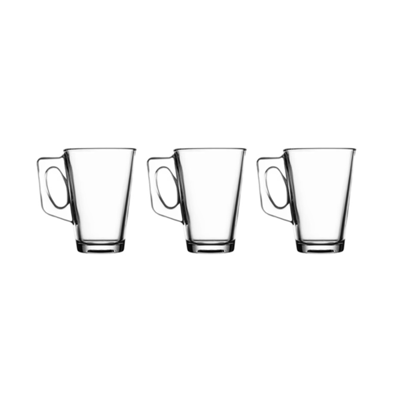 Paradise Latte Glass Mug 9oz Pack of 3 4571 (Parcel Rate)