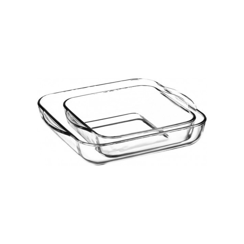 PB Borcam Square Roaster Oven Dish Set of 2 1.95 + 3.2 Litre 159028 (Parcel Plus Rate)