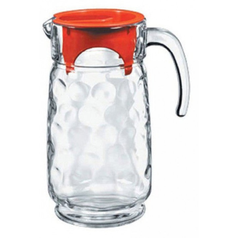 PB Space Glass Water Drinking Jug with Red Lid 1.65L 43674 (Parcel Plus Rate)