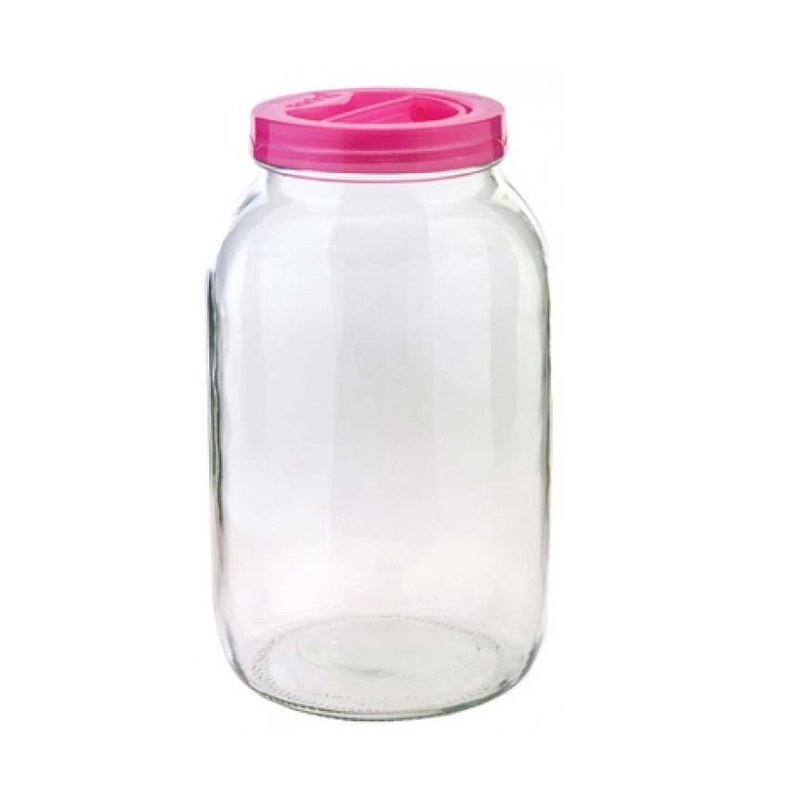 Plain Glass Food Cereal Oats Storage Jar with Plastic Lid 8 Litre S192 (Parcel Rate)