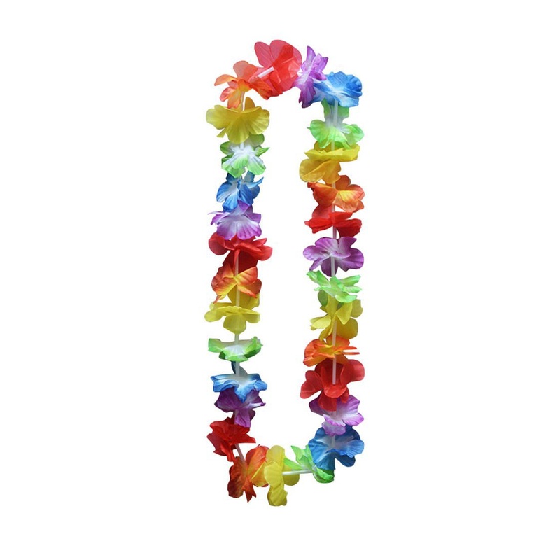 Plastic Rainbow Hawaiian Flowers Hula Lei Garland 90 cm 5898 A  (Parcel Rate)