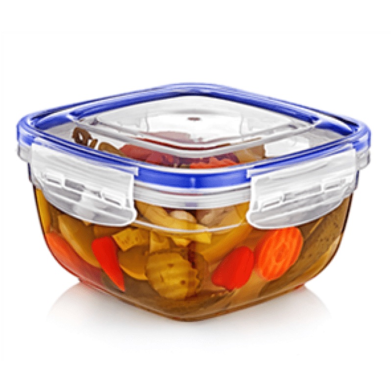 Square Clear Plastic Food Storage Container with Sealing Lid 1500ml D30104 (Parcel Rate)
