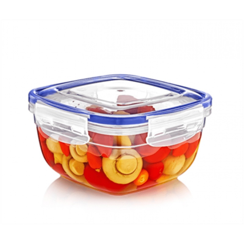 Square Clear Plastic Food Storage Container with Sealing Lid 900ml D30103 (Parcel Rate)