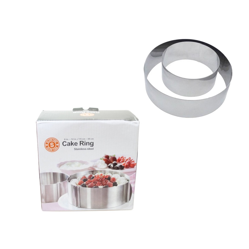 Stainless Steel Adjustable Round Cake Tin Ring 16-30 cm 5913 (Parcel Rate)