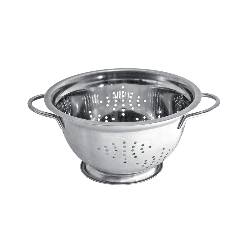 Stainless Steel Deep Colander Double Handles Kitchen Utensil Salad Strainer 24 x 13.5cm  4938  (Parcel Rate)