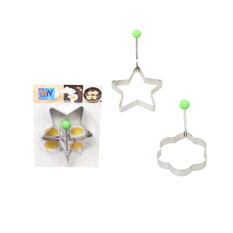 Stainless Steel Egg Mould Star Flower Shaped Easy Handle Bake Mould 9.5cm 5901 (Large Letter Rate)