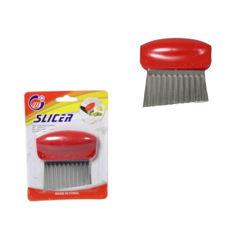 Stainless Steel Potato Vegetable Crinkle Wave Cutter 9 cm Assorted Colours 57032 (Large Letter Rate)