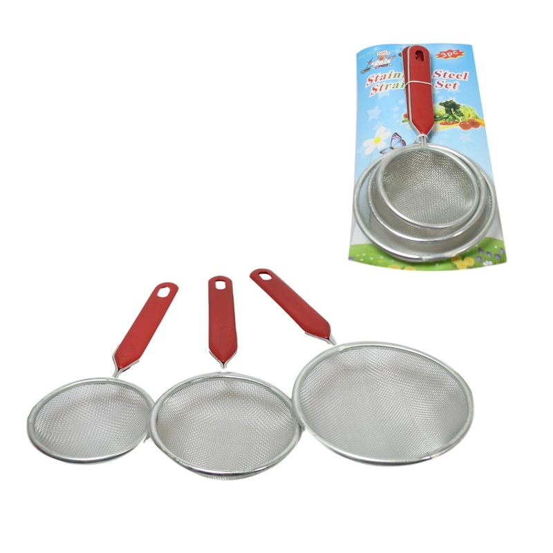 Stainless Steel Sieve Strainer Set of 3 57773 A  (Parcel Rate)