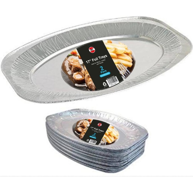 17″ Disposable Aluminium Foil Flat Tray Pack of 2 MX6008 A (Parcel Rate)