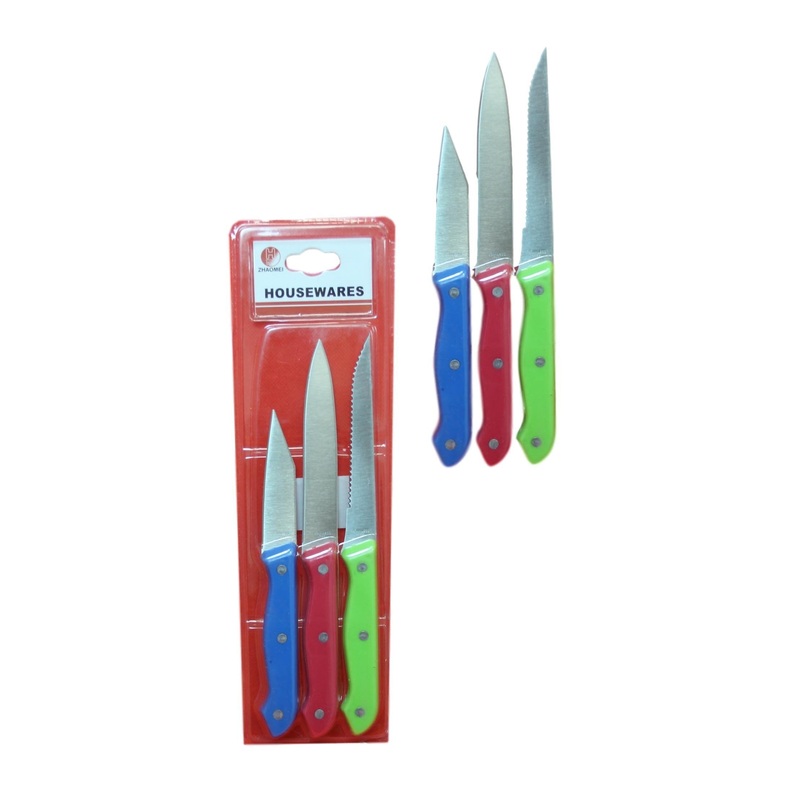 3 Pack Kitchen Knife Assorted Knife Styles 22cm/20cm/19cm 5650 (Parcel Rate)