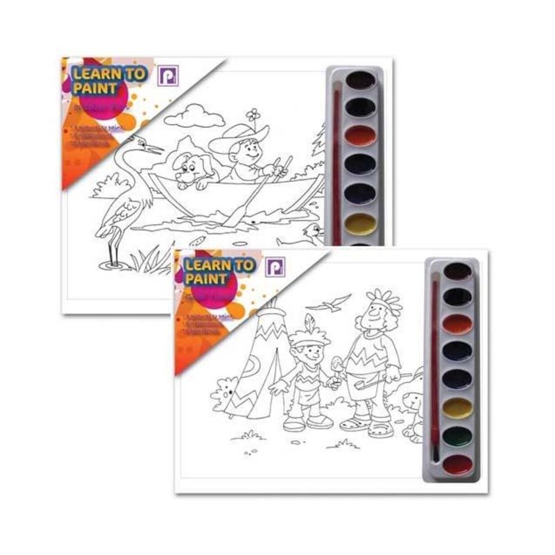 Children’s Learning To Paint with Paints and Brush Assorted Designs P2469 (Parcel Rate)