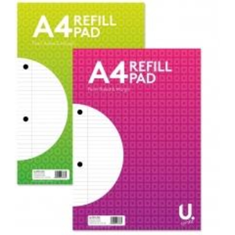 Office School Style A4 Refill Pad Side Bound 2 Assorted Designs 160 Pages  P2525 (Parcel Rate)