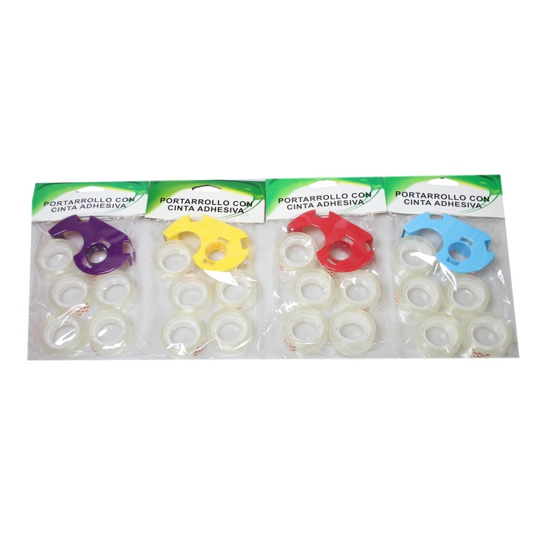Pack of 6 Standard Stationery Tape with 1 Dispenser Assorted Colours 3270 (Parcel Rate)