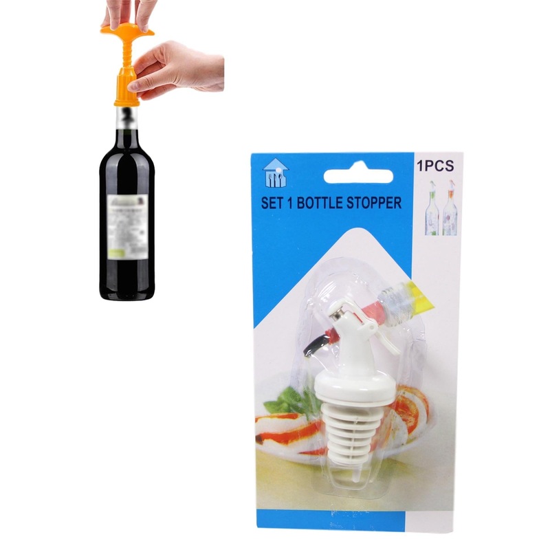 Plastic Oil Vinegar Wine Bottle Stopper Pourer Spout 9cm White 5607 (Parcel Rate)